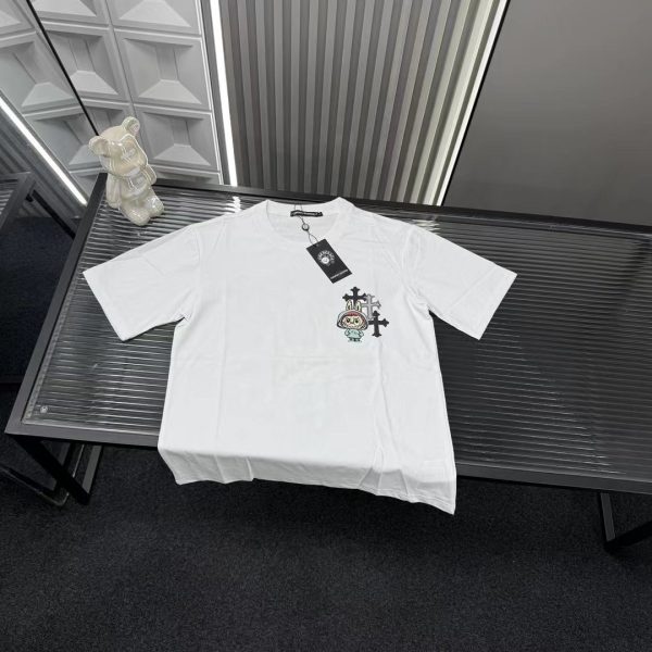 Luxury Chrome Hearts Short Sleeves White Embroidered Collection