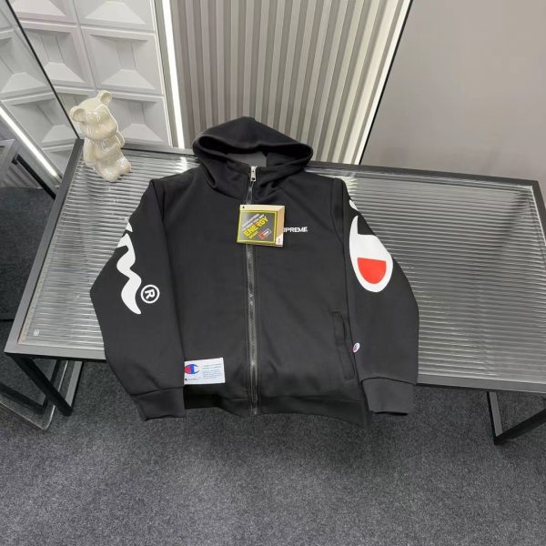 Premium Quality Champion Jackets Black Logo Style