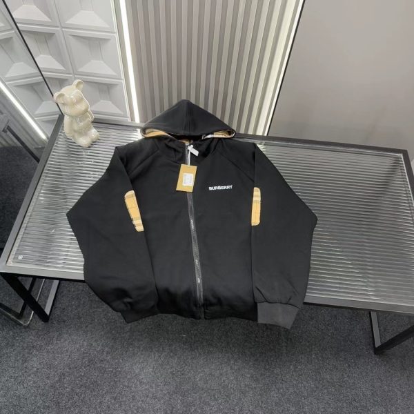 Premium Burberry Jackets Black Embroidered Collection
