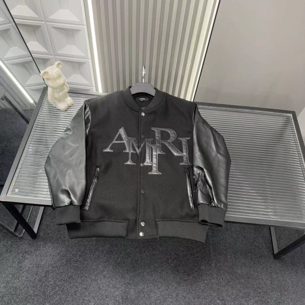 High Quality Ami Coat Black Patchwork Collection