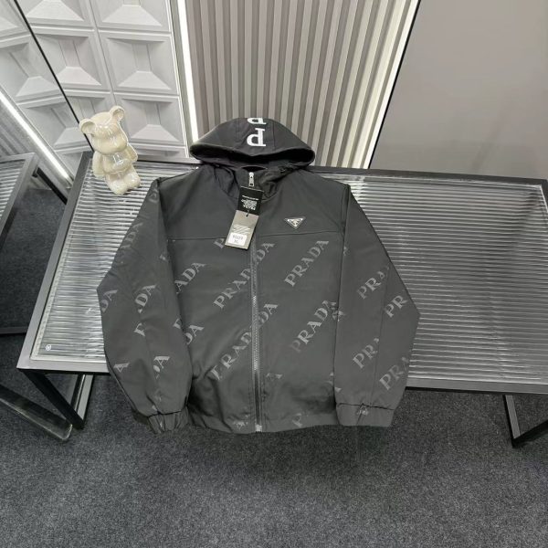 Best Selling Prada Jackets Black Logo Collection
