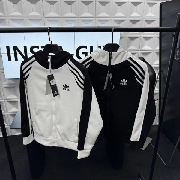 Premium Quality Adidas Coat White Embroidered Style