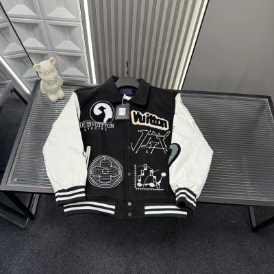 Premium Louis Vuitton Jackets Black Logo Luxury