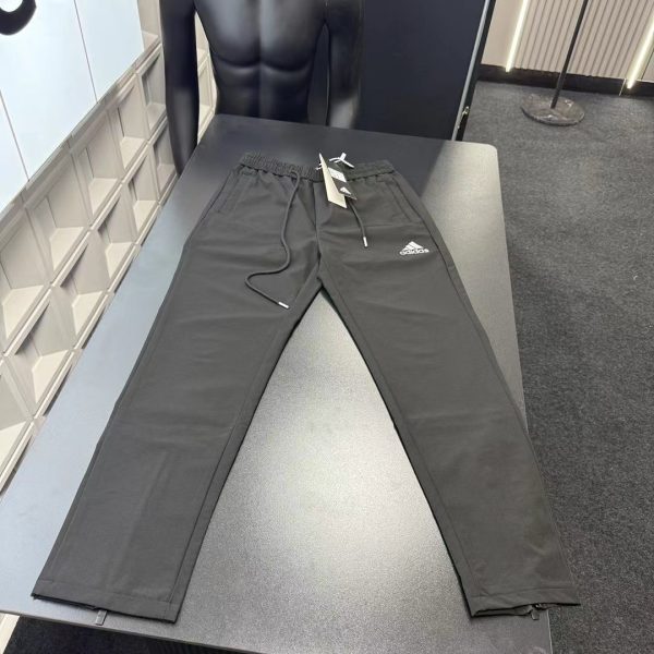 High Quality Adidas Trousers Black Embroidered Style
