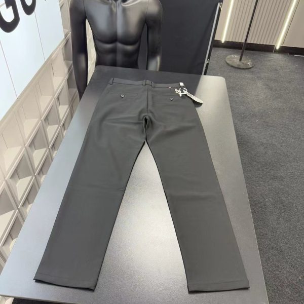 Luxury Chrome Hearts Trousers Black Silk Solid Collection