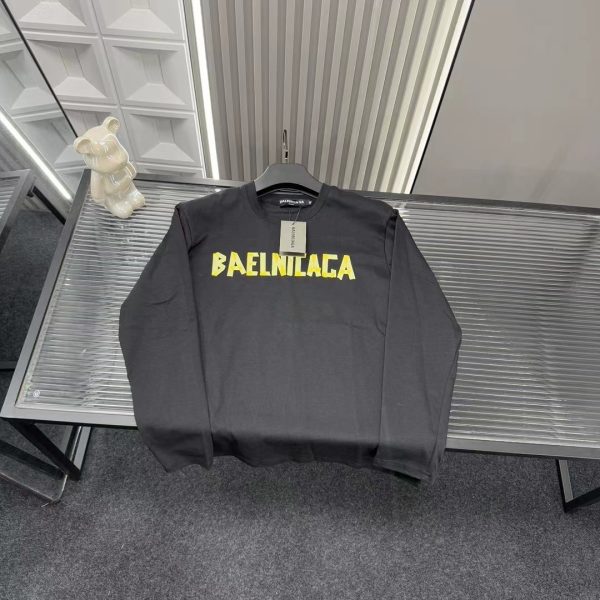 Premium Quality Balenciaga Sweatshirts Black Monogram Luxury