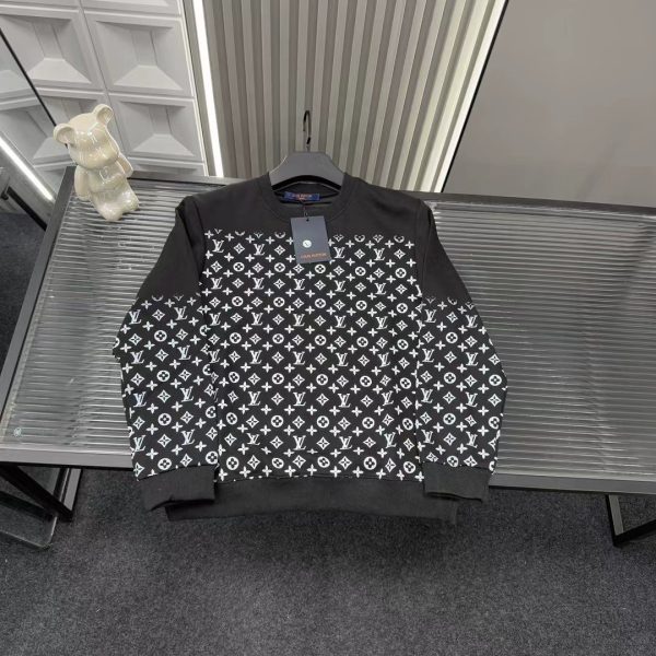 Premium Quality Louis Vuitton Sweatshirts Black Monogram Style