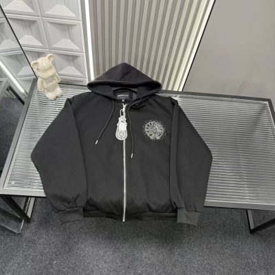 Premium Quality Chrome Hearts Jackets Black Logo Style