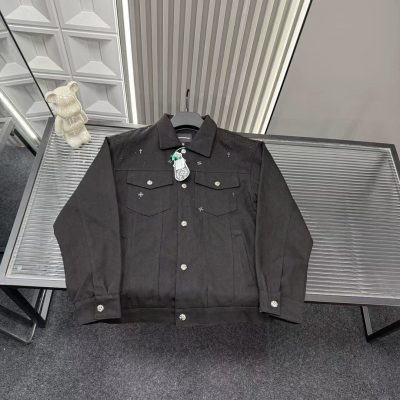 Best Selling Chrome Hearts Jackets Black Denim Logo Luxury