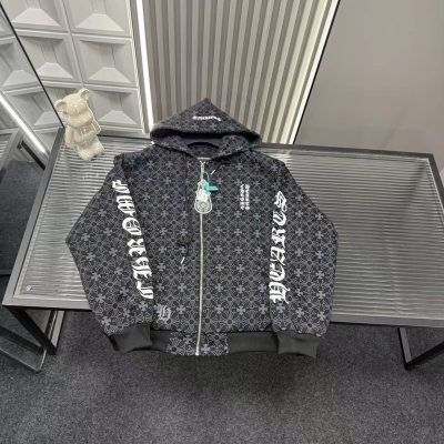 High Quality Chrome Hearts Coat Black Monogram Collection