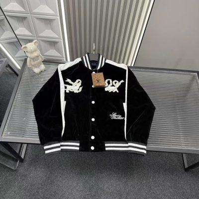Luxury Louis Vuitton Coat Black Logo Luxury