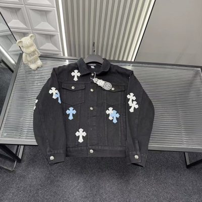Best Selling Chrome Hearts Jackets Black Denim Embroidered Collection