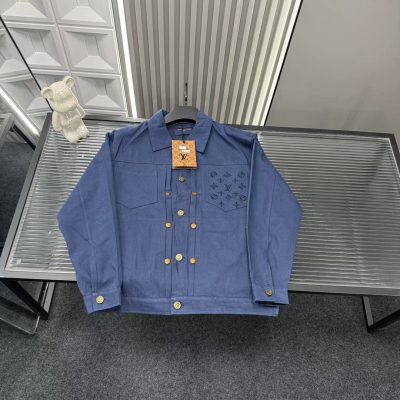 Best Selling Louis Vuitton Jackets Navy Denim Embroidered Collection