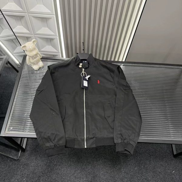 Luxury Ralph Lauren Coat Black Embroidered Collection