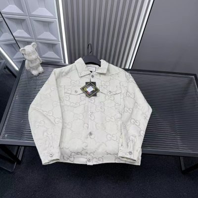 Luxury Gucci Jackets White Denim Monogram Style