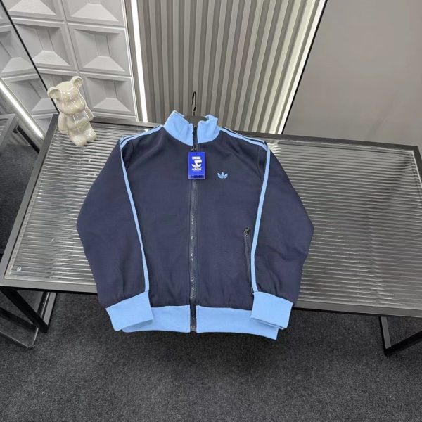 Best Selling Adidas Coat Navy Embroidered Style