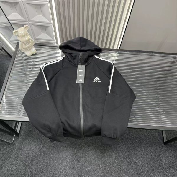 Best Selling Adidas Coat Black Embroidered Style