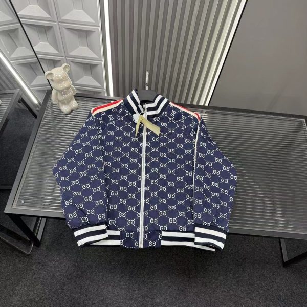 High Quality Gucci Coat Navy Monogram Style