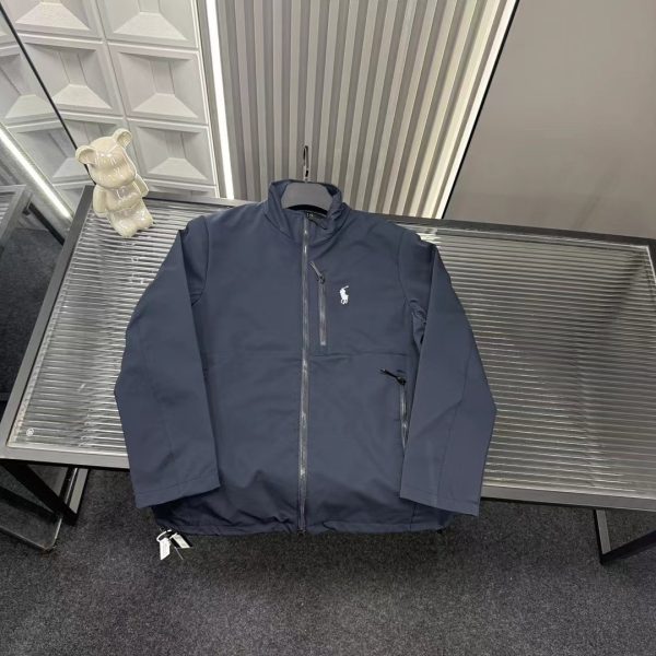 Premium Quality Ralph Lauren Coat Navy Embroidered Luxury