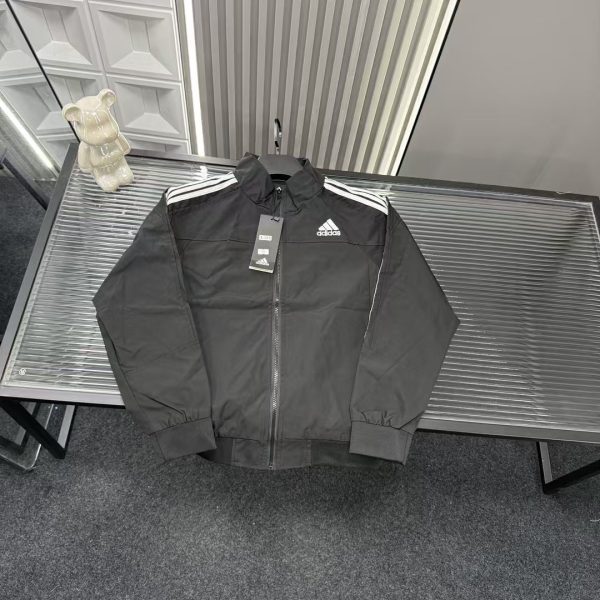 Luxury Adidas Coat Black Embroidered Style