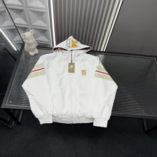Luxury Burberry Coat White Embroidered Collection