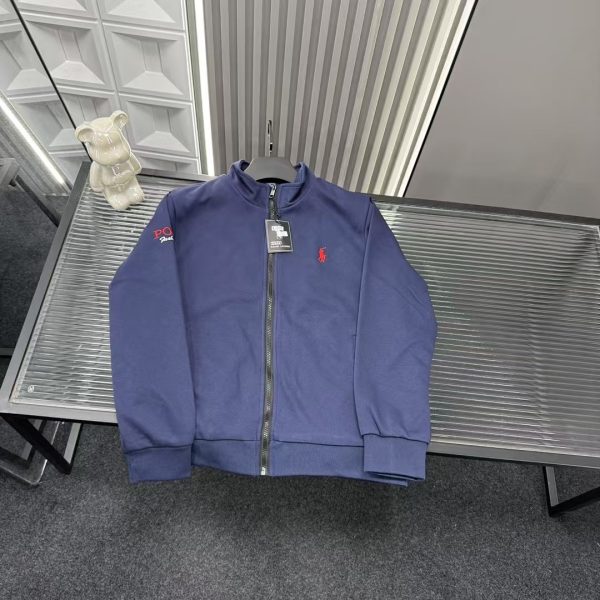 Luxury Ralph Lauren Coat Navy Embroidered Style