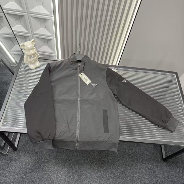 Best Selling Prada Coat Black Patchwork Style