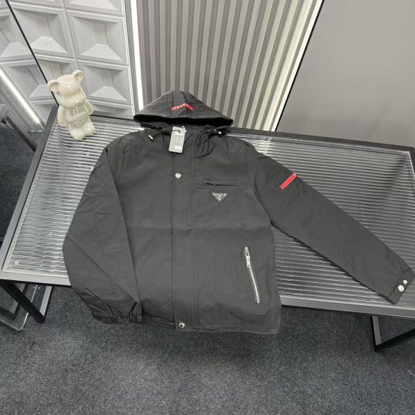 Premium Prada Coat Red Leather Luxury