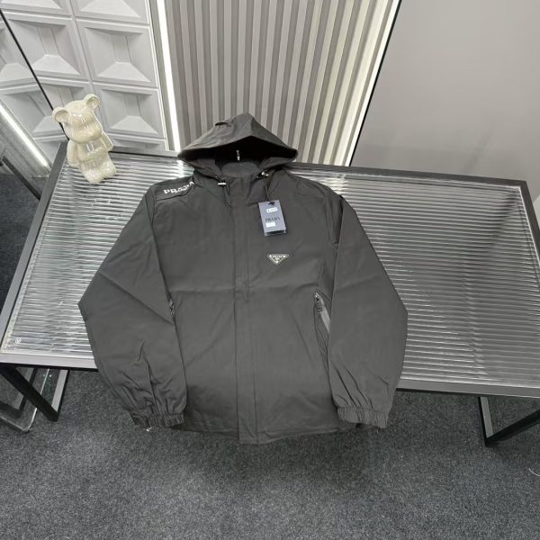 Premium Prada Coat Black Logo Style