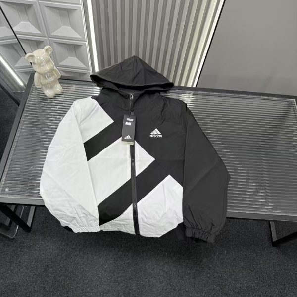 Premium Adidas Coat Black Embroidered Luxury