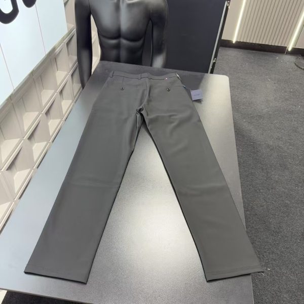 Premium Quality Prada Trousers Black Silk Logo Collection