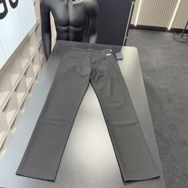 Best Selling Prada Trousers Black Silk Logo Luxury