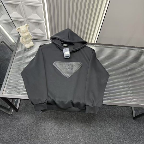 Best Selling Prada Sweatshirts Black Patchwork Style