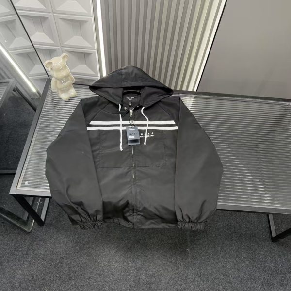 Best Selling Prada Coat Black Logo Collection