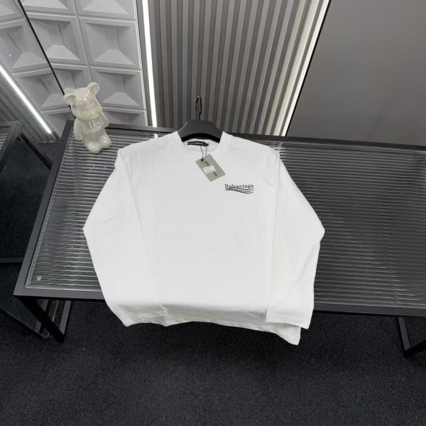 Luxury Balenciaga Long Sleeves White Logo Luxury