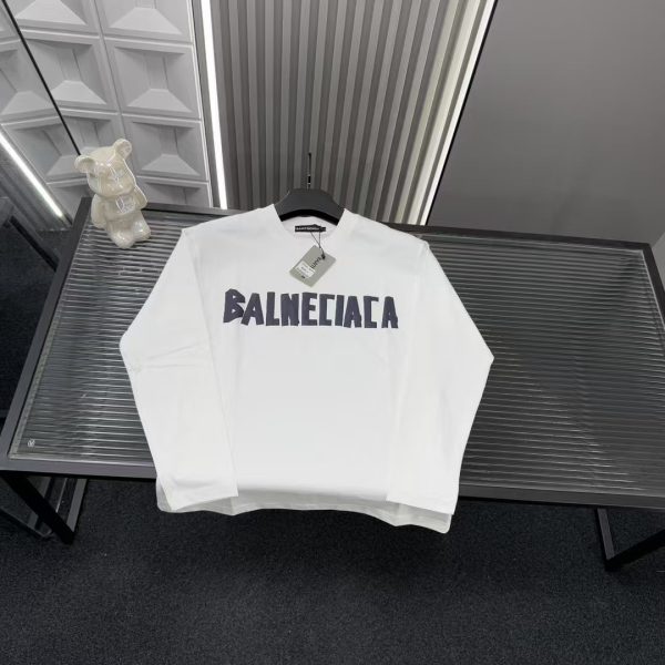 Premium Quality Balenciaga Long Sleeves White Print Collection