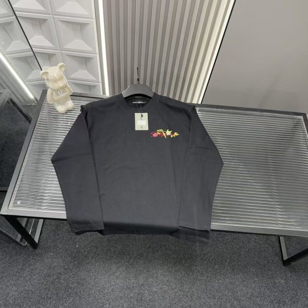 High Quality Balenciaga Long Sleeves Black Embroidered Collection