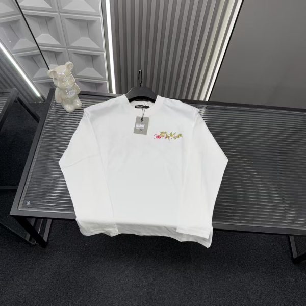 High Quality Balenciaga Long Sleeves White Embroidered Style