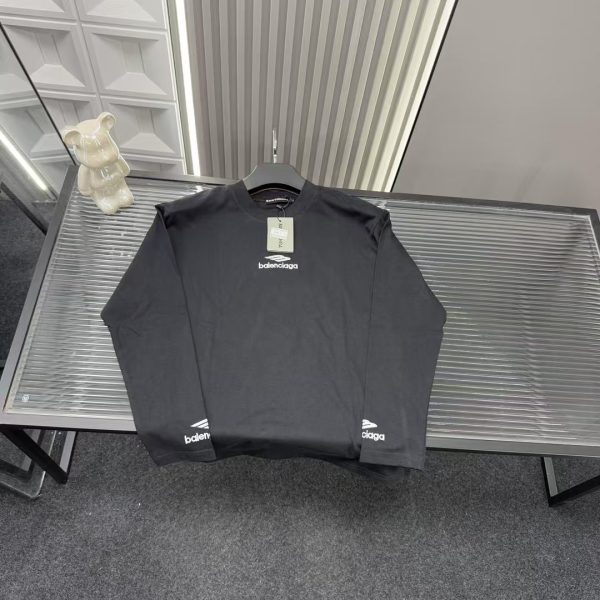 Premium Balenciaga Long Sleeves Black Embroidered Collection