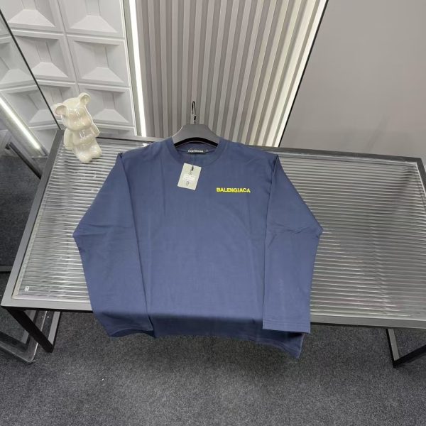 Premium Quality Balenciaga Long Sleeves Navy Embroidered Collection