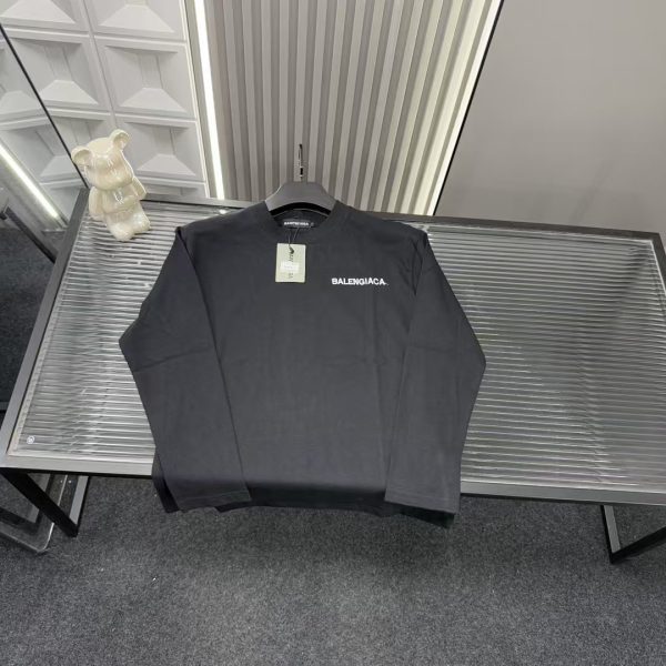 Premium Balenciaga Long Sleeves Black Embroidered Collection