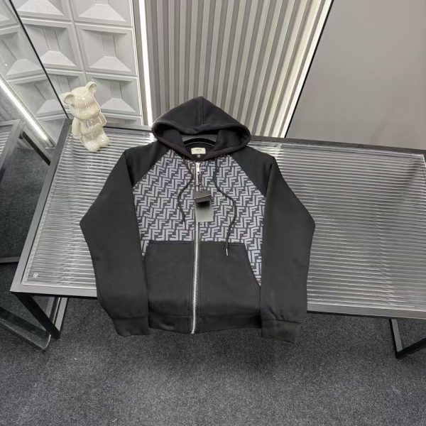 Best Selling Fendi Coat Black Print Collection