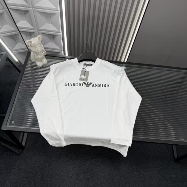High Quality Armani Long Sleeves White Embroidered Collection