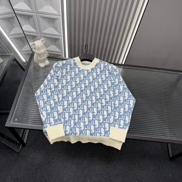 Luxury Dior Sweaters Blue Monogram Collection