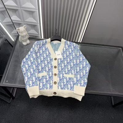 High Quality Dior Sweaters Blue Monogram Collection