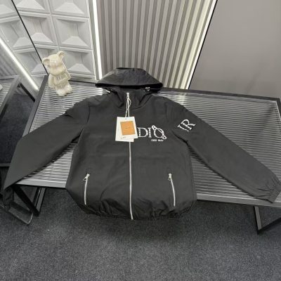 High Quality Dior Jackets Black Embroidered Style