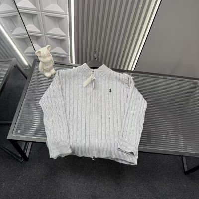 Best Selling Ralph Lauren Jackets Gray Knit Embroidered Luxury