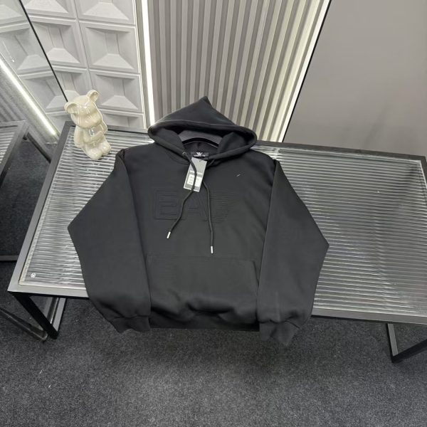 Luxury Armani Coat Black Logo Style