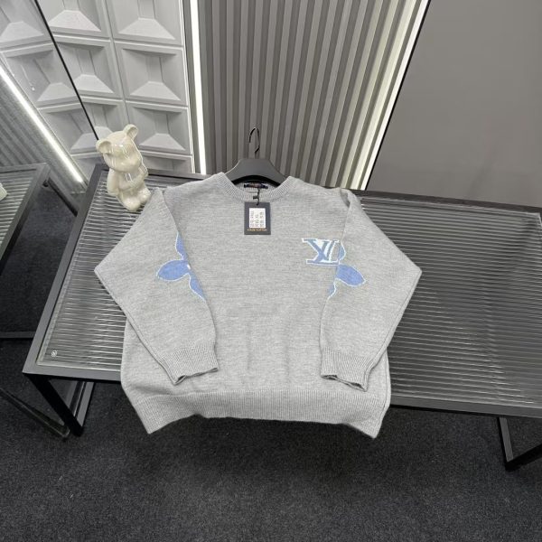 Luxury Louis Vuitton Sweaters Gray Logo Collection