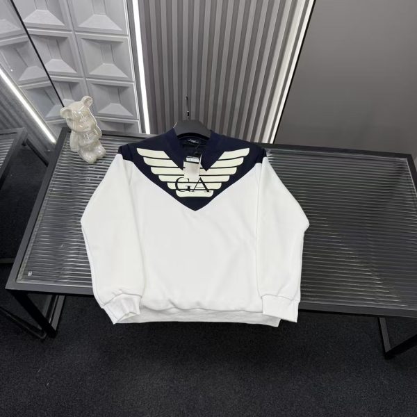 Luxury Armani Sweatshirts White Patchwork Collection